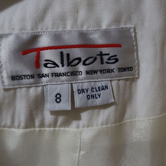 Talbots Vintage Union Label White 3 Button Blazer Jacket Gold Buttons 8 - Picture 7 of 12